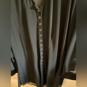 Black sheer long sleeve blouse